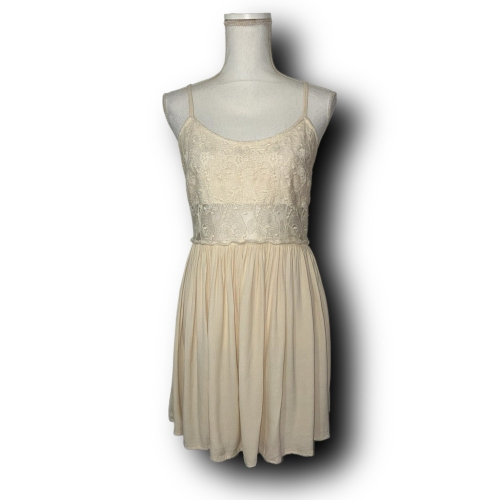 Dejavu Cream Lace Cotton Dress Boho Festival Vibes